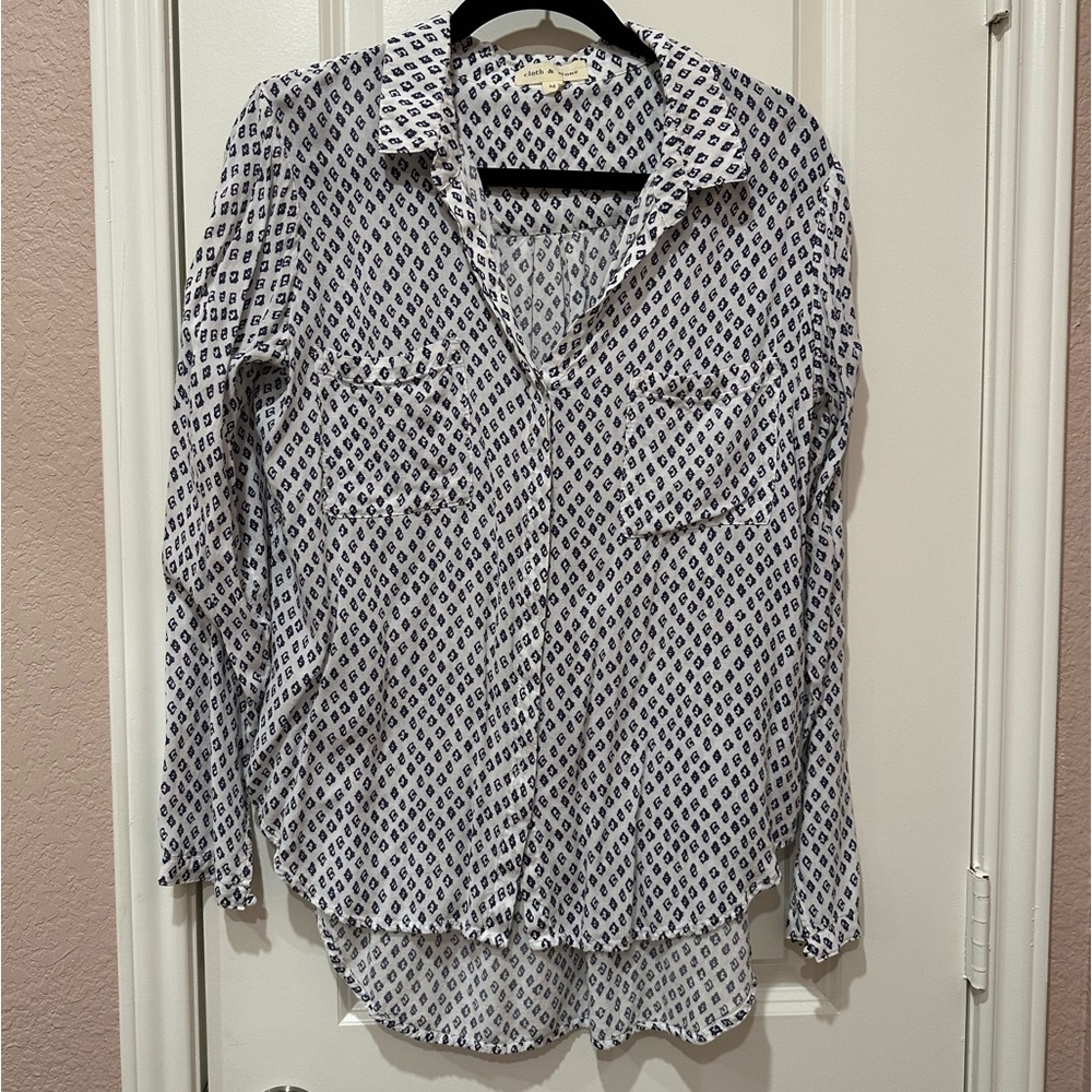 CLOTH & STONE printed long blouse
